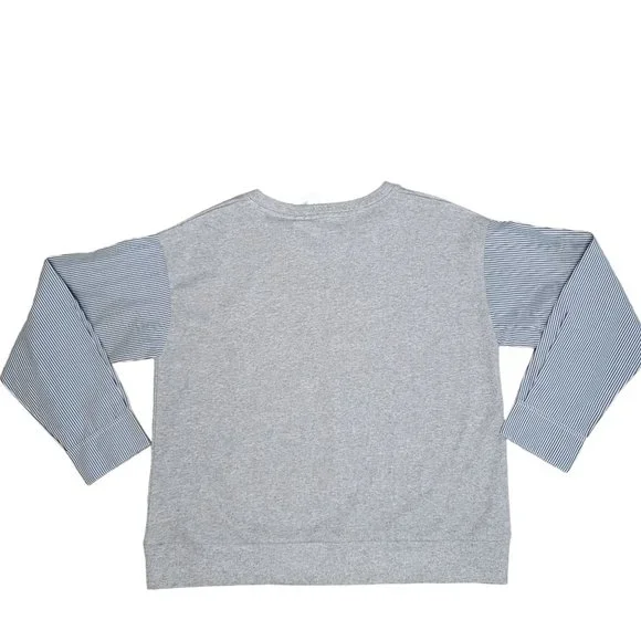 Vineyard Vines mixed media sweat shirt cape cod striped sleeve pull over size XL - Picture 3 of 6